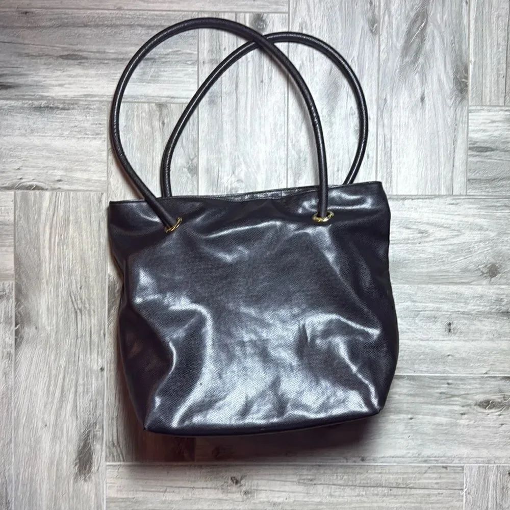 Oscar de la Renta Ladies Black Full Zip Double Handle Tote Bag